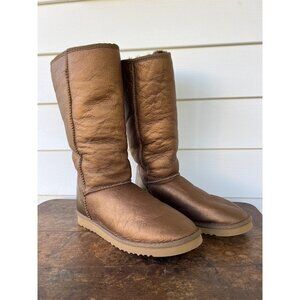 UGG Australia Classic Tall Chestnut Sheepskin Boots Worn Womens W8